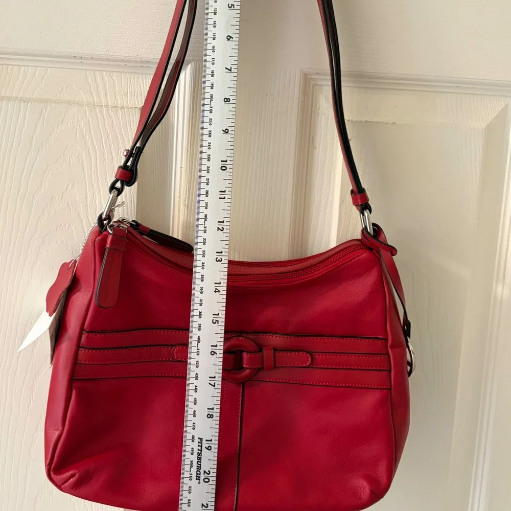 Giani Bernini Red Nappa Leather Hobo Shoulder Bag NWT Adjustable Strap